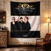 U2 Joshua Tree Tour 2017 black poster with the Joshua tree silhouette and a band photo below on white sand, vivid retro, Room Decor Accent