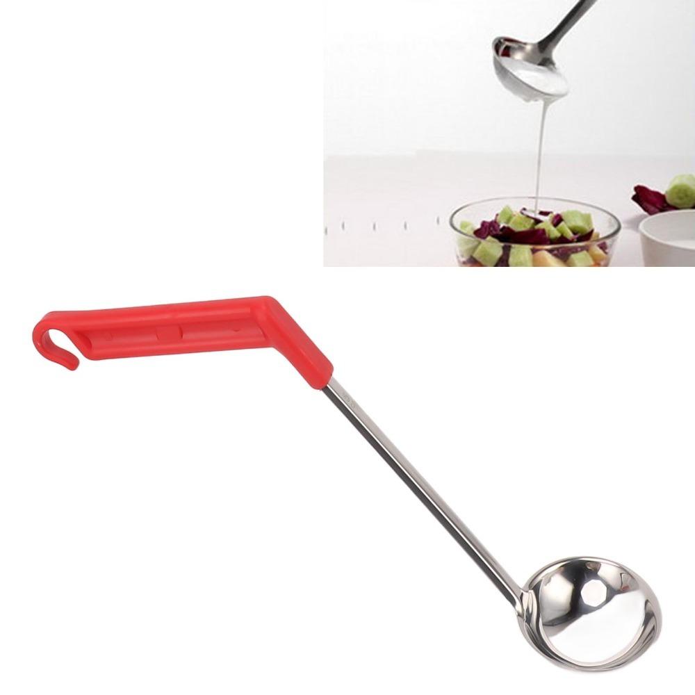 Curved Handle Cooking  Ladle 304 Steel Kitchen Spoon Anti Rust Basting Spoon  Hot Pot