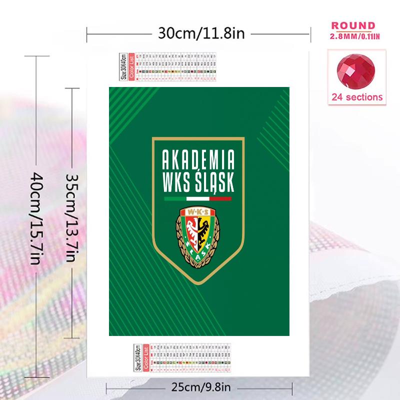 Wrocław Football Club 100% Round Full Drill 5D DIY Diamond Painting Embroidery Cross Stitch Rhinestone Décor