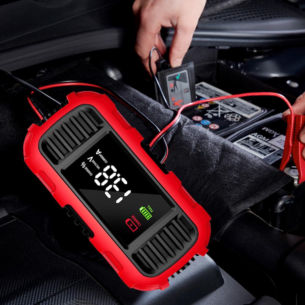 12V 2A Battery Trickle Charger Maintainer Digital Display Car Motorcycle Lead Acid Battery Charger for Motorcycle Batteries