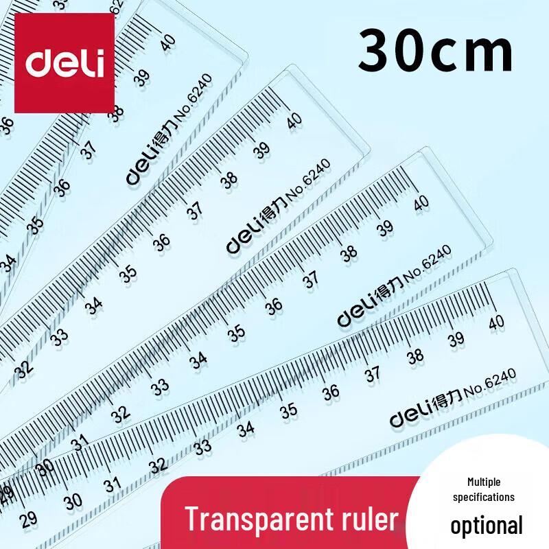 Deli 30cm Plastic Straight Rulers