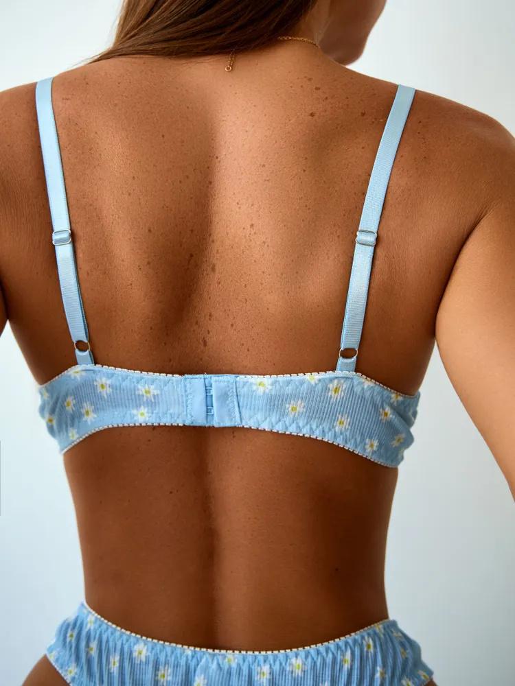 Underwire Bra With Printed Pattern And Floral Print