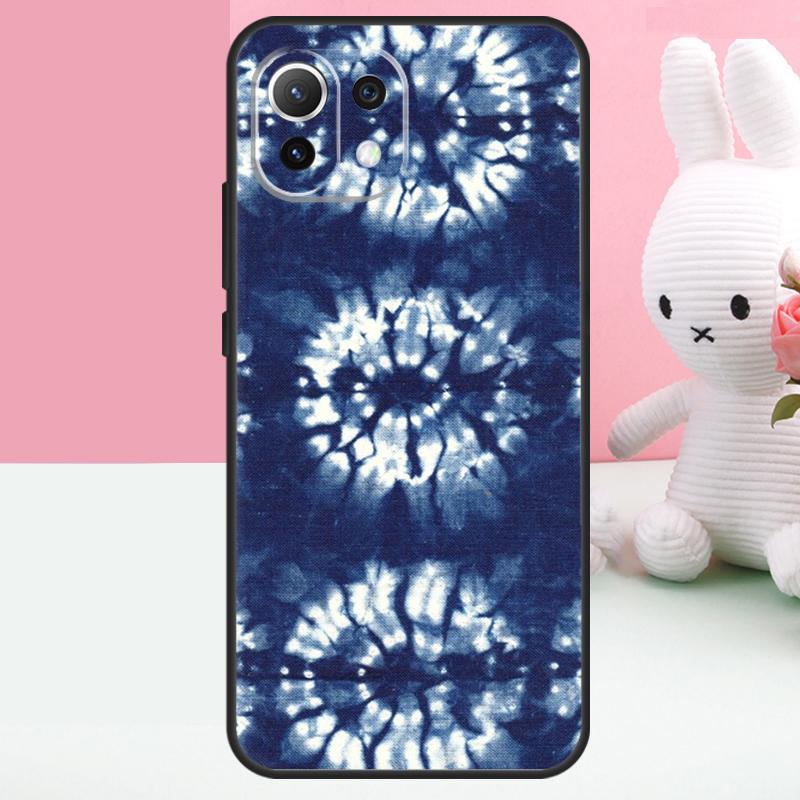Shibori Indigo Batik Hülle Für Xiaomi 15 Ultra 14 15T 13T 14T 17 Pro Max POCO F8 Ultra F7 F5 F6 X5 X6 X7 Pro Funda