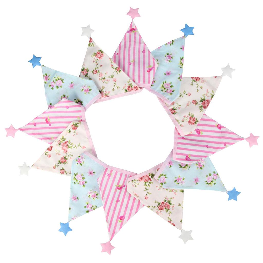 Nordic Star Cotton Triangle Flag Banner for Wedding or Kindergarten Decor