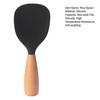 Silicone Rice Spoon with Wooden Handle Heat Resistant Non-Stick Stand-Up Design Rice Spatula Food Grade Kitchen Utensil for Serving