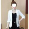 Suit Jacket Female Summer Thin Slim Sleeve Top Temperament Leisure Cropped Sleeve Short Suit White