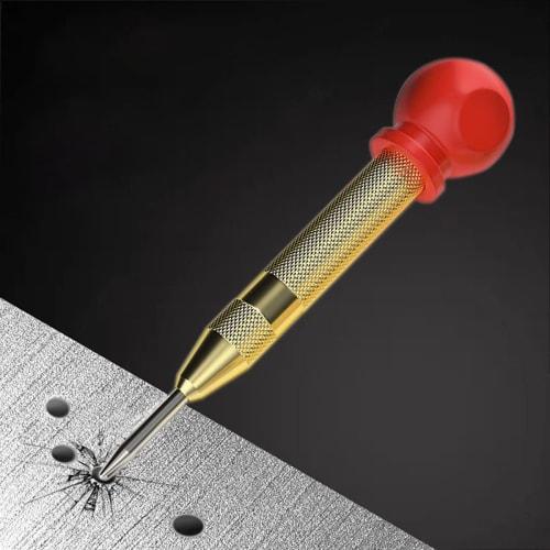 Forahome Auto Center Punch, Marking Hole Positions, Powerful, Easy-to-Use Carbide Automatic Center Punch for Plastic, Metal, Glass, Wood, and Woodwork