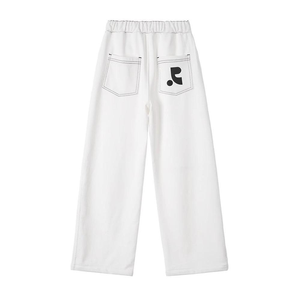 Korean High Waist Drawstring Sweatpants for Women - Casual Loose-Fit Streetwear Straight Trousers