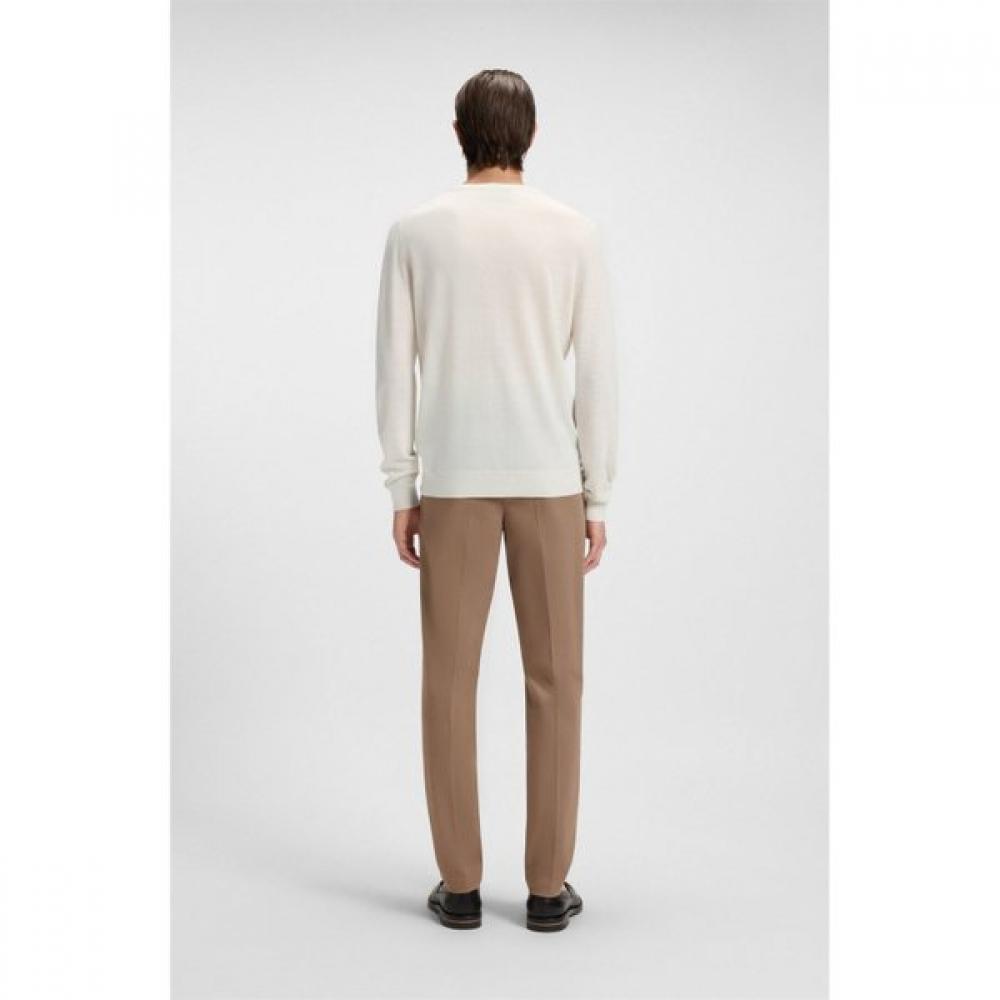 Boss Regular Fit Cashmere Sweater Open White  50500698118 