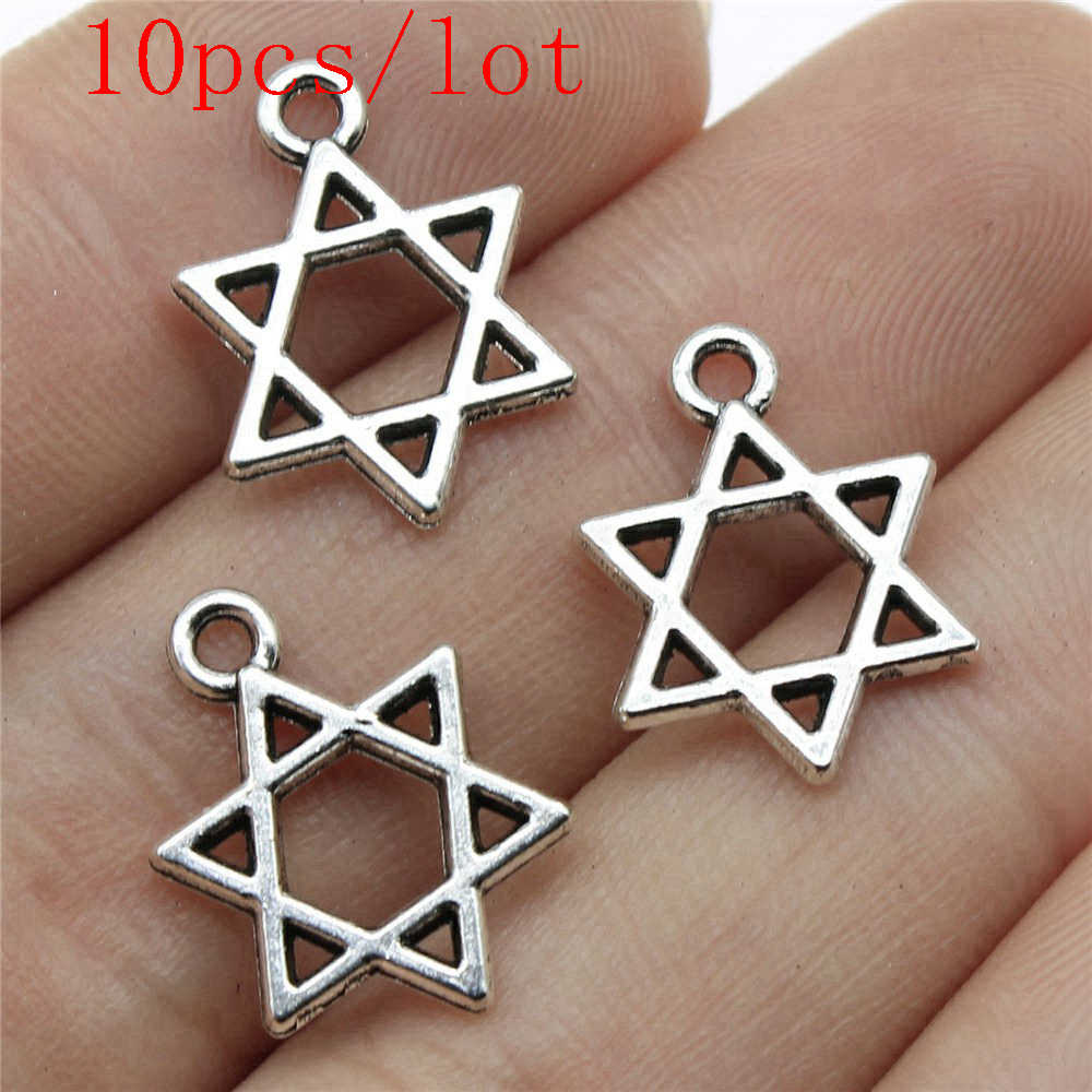 Little Hexagram Charms For Jewelry Making Pendant Diy Crafts Accessories