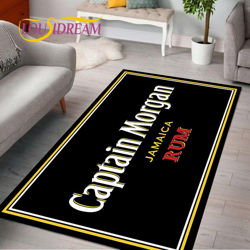 Captain Morgan Musterteppich für Schlafzimmer Wohnzimmer Teppich für Küchenbodenmatten Heimdekor Kinder Rutschfeste Bodenmatte Teppich Alfombra