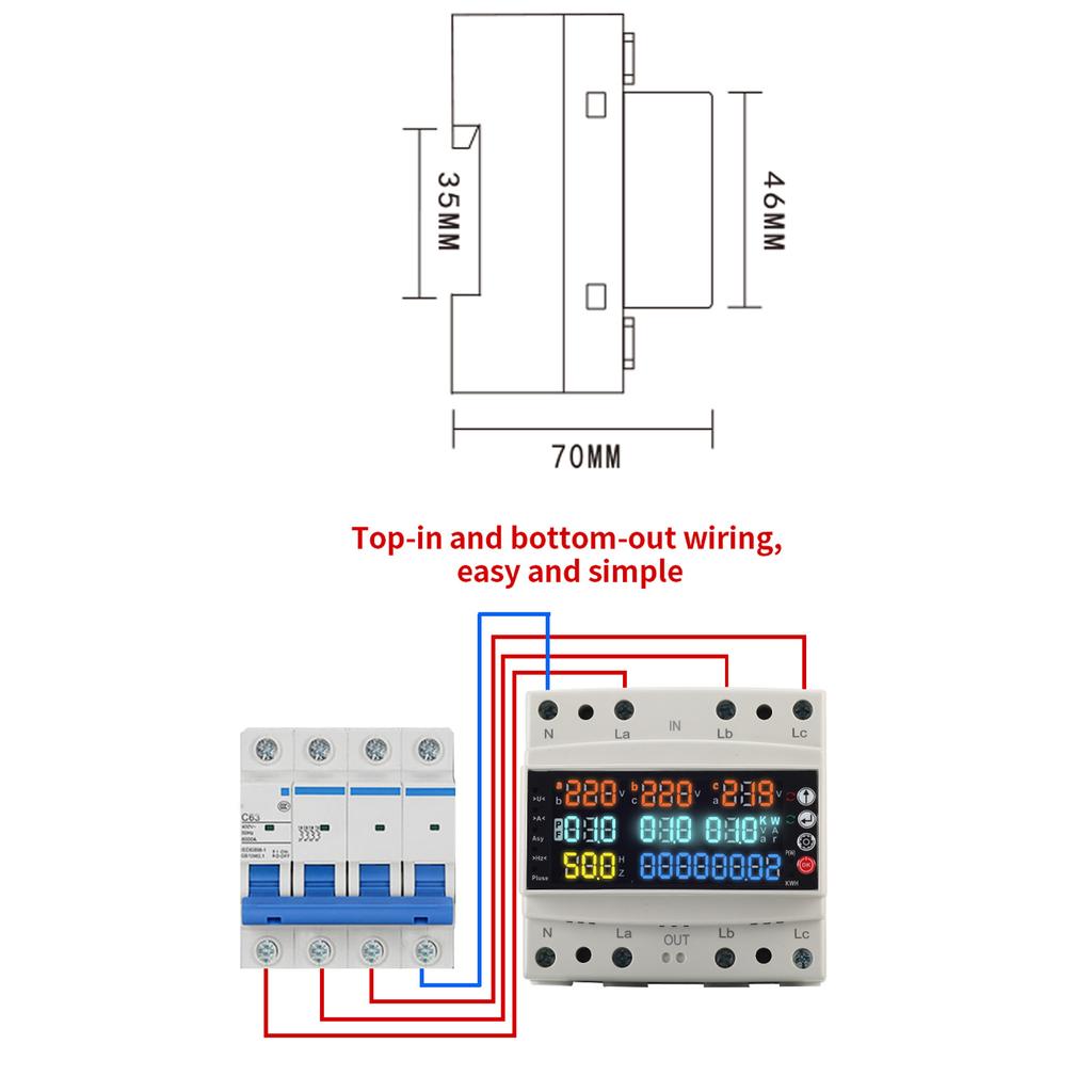 3 Phase V A Hz Kws Protector 100A 3 Phase V A Hz Kws Protector Pa66 Multi Function Self Reset Voltage Adjustable Protector