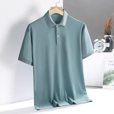 Pikétröja Herr Kortärmad T-shirt Sommar Is-Siden Tunn Stil Krage Halvärmad Affärs- och Fritidskläder