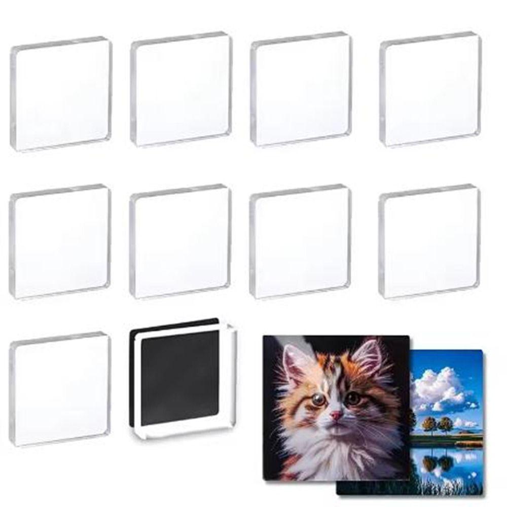 16 Pieces Square/Round DIY Transparent Refrigerator Magnet Handmade DIY Magnets Whiteboard
