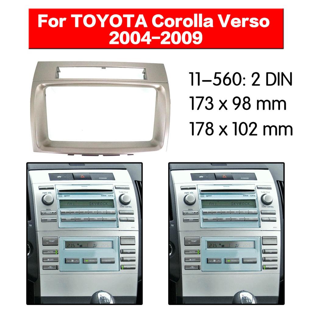 2Din Car Radio Fascia for 2006 Toyota Verso Panel Adaptor Trim Installation Kit Audio Cover Car-Styling Frame