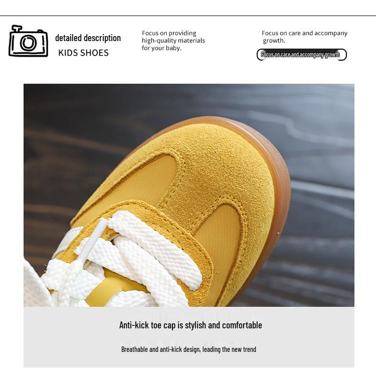 Children's Candy-Colored Retro Suede Skate Shoes - Spring/Autumn 2025