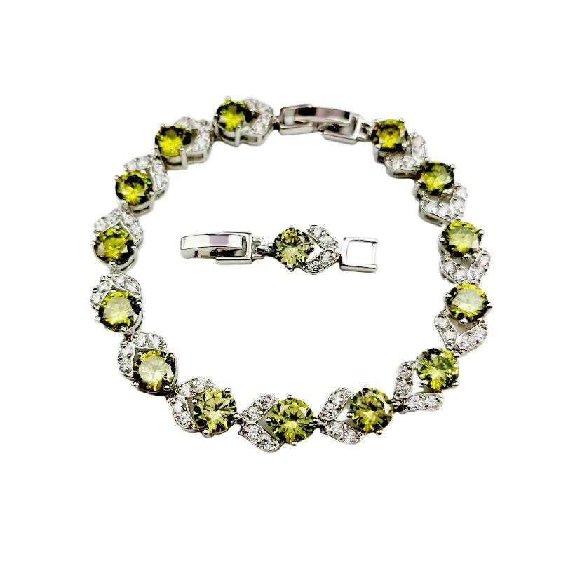 Meier Bracelet - women s fashionable, versatile, and elegant jewelry - zircon adjustable high-value bracelet оливковый