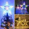 10/ 30 Lights 3D Hollowing Out Star Lamp Christmas Tree Topper LED Colourful Light Decoration Pendant Party Events Supplies