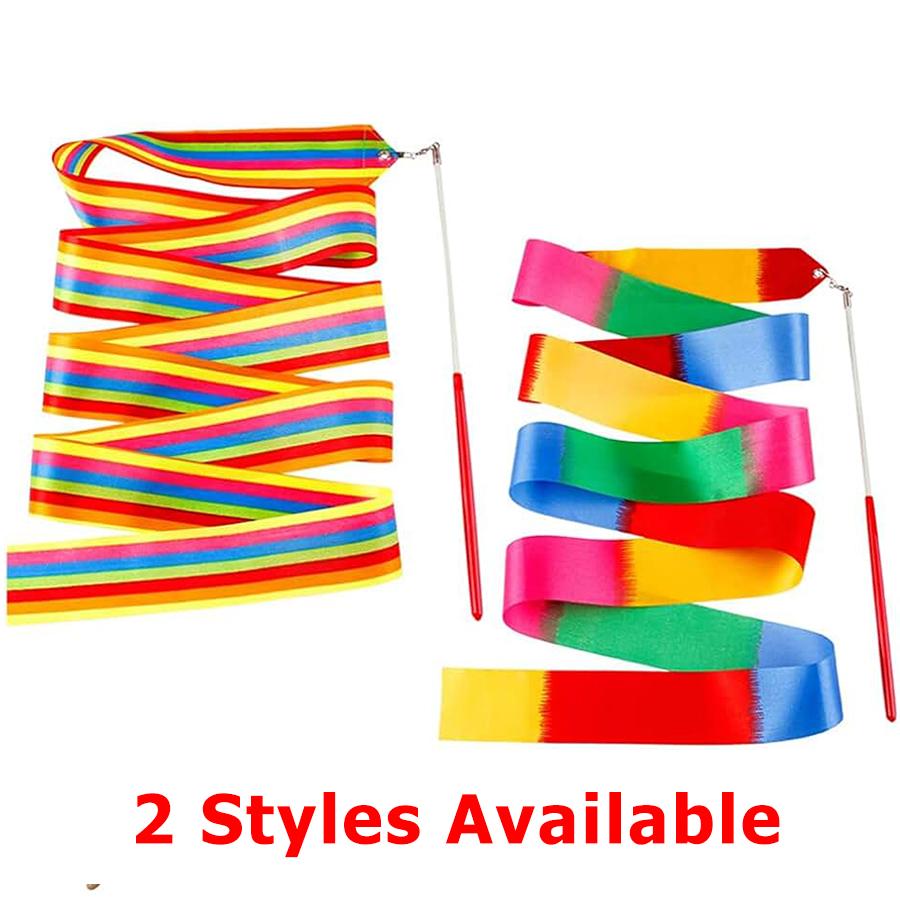 400cm Dance Performance Color Ribbon Sticks Durable Twirling Rods for Ballet Dance Artistic Gymnastics Ribbon Art Sprots Equipme
