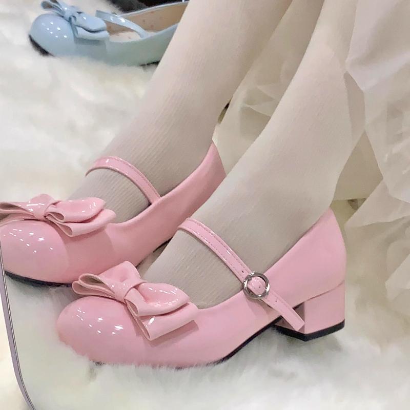 Women Lolita Shoes Round Toe Women Flats Cross Straps Bow Cute Pumps Girls Princess Party Shoes Trend Luxury Mary Jane Shoes