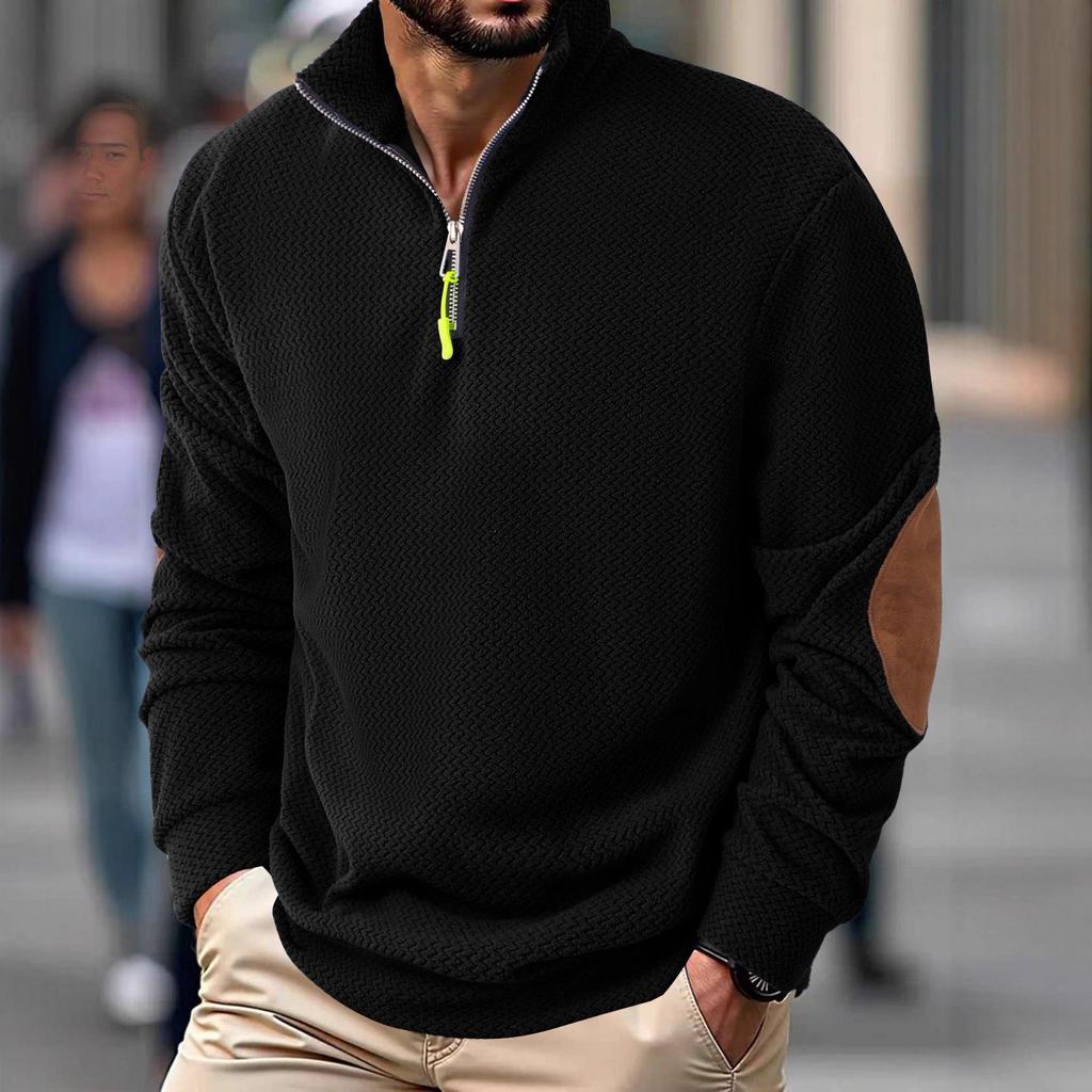 2025 Autumn/Winter Men's Outdoor Fleece Jacket with Stand-up Collar and Long Sleeves