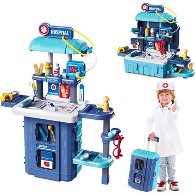 3 In 1 Toy Doctor Kit Pretend Play Medical Set Suitcase Playset Role Play Stethoscope & Medical Tools Toys for Kids Boys Girls