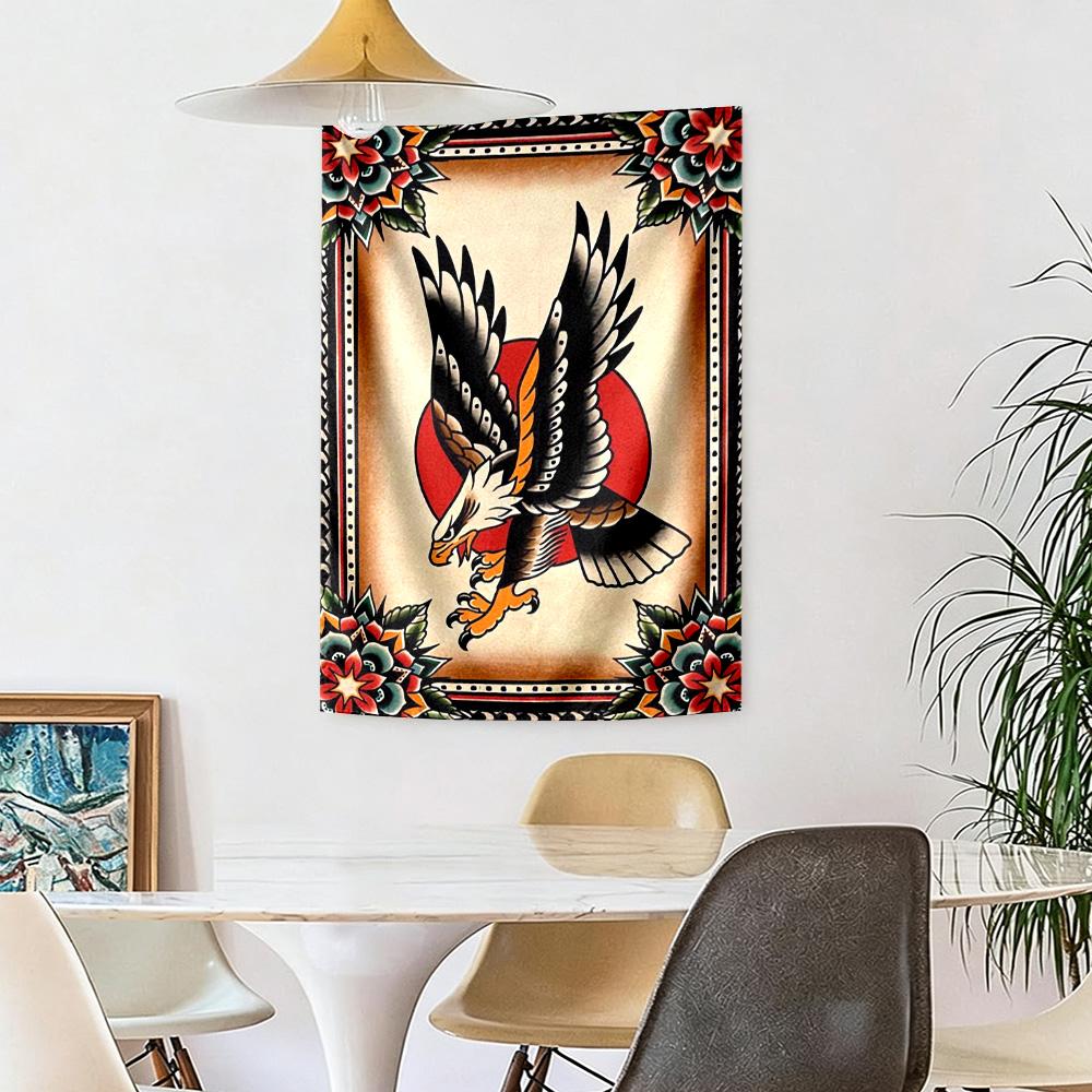 Tattoo Style Wall Decor Tapestry Art For Pet Memorial Birthdaywedding Party Backdrop Family Gift