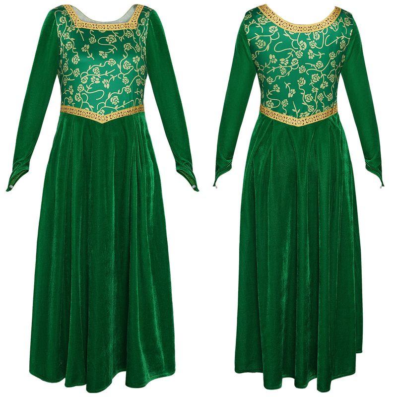 Costume da Cosplay di Shrek Vestito Verde Vestito da Principessa Fiona Costume per Performance Teatrale Cosplay
