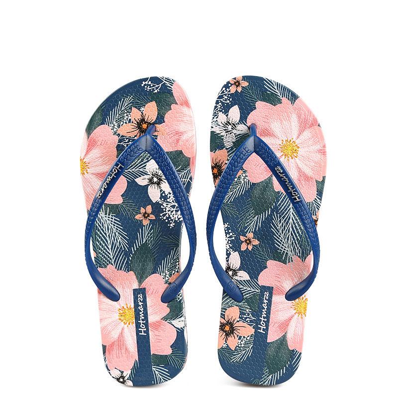 Infradito da donna Infradito stampati Sandali e ciabatte da spiaggia antiscivolo in PVC floreale