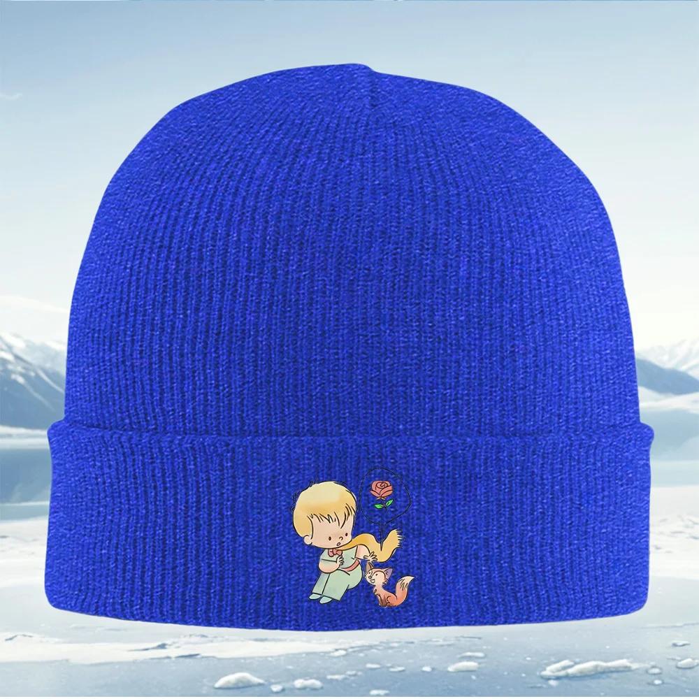 Boy Scarf Fox Rose Thinking Unisex Women Unisex Knitted Hat Beanie Pullover Cap Winter Thermal Warm Christmas Outdoor Cycling Hikin