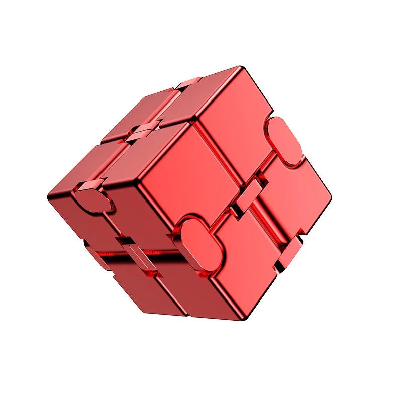 Infinite Cube Aluminum Alloy Metal Edc Stress Relief Mini Toy Portable Office Infinite Flip Cubic Fidget Relax Venting Toys