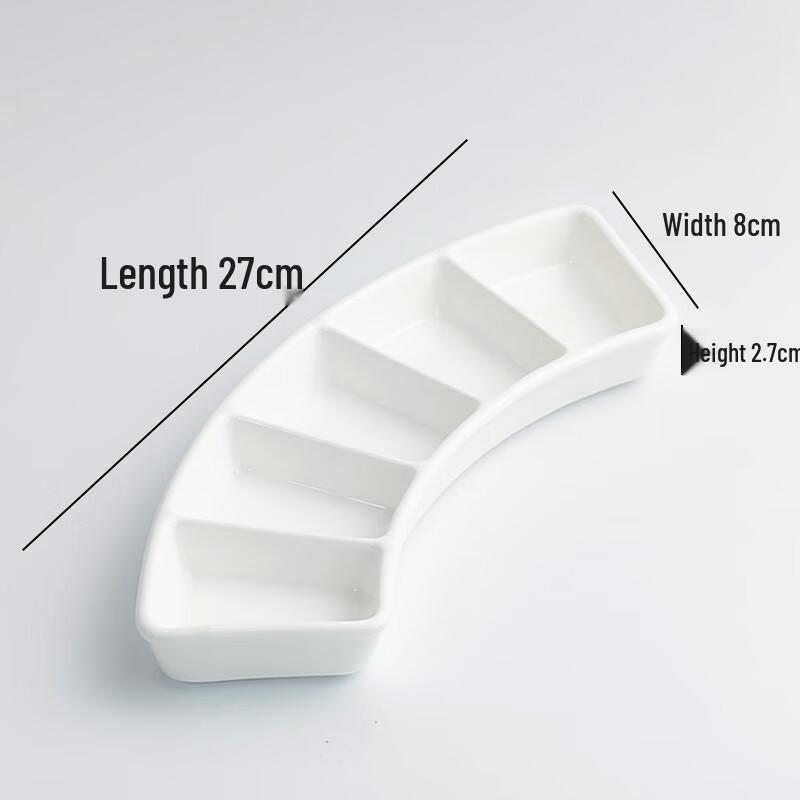 

Ceramic Fan-shaped Multi-Compartment Dipping Dish