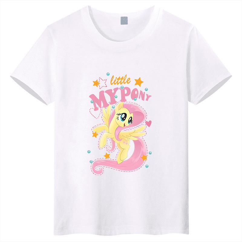 

New Summer Children s T-shirt, Printed with a Cartoon Pony Pattern, Designed for Parent-child Wear 100