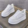 Fashion 6CM Women Shoes Chunky Sneakers Out Genuine Leather Casual White Wedge Shoes Autumn Platform Heel Pumps Mujer Bombas Breathable