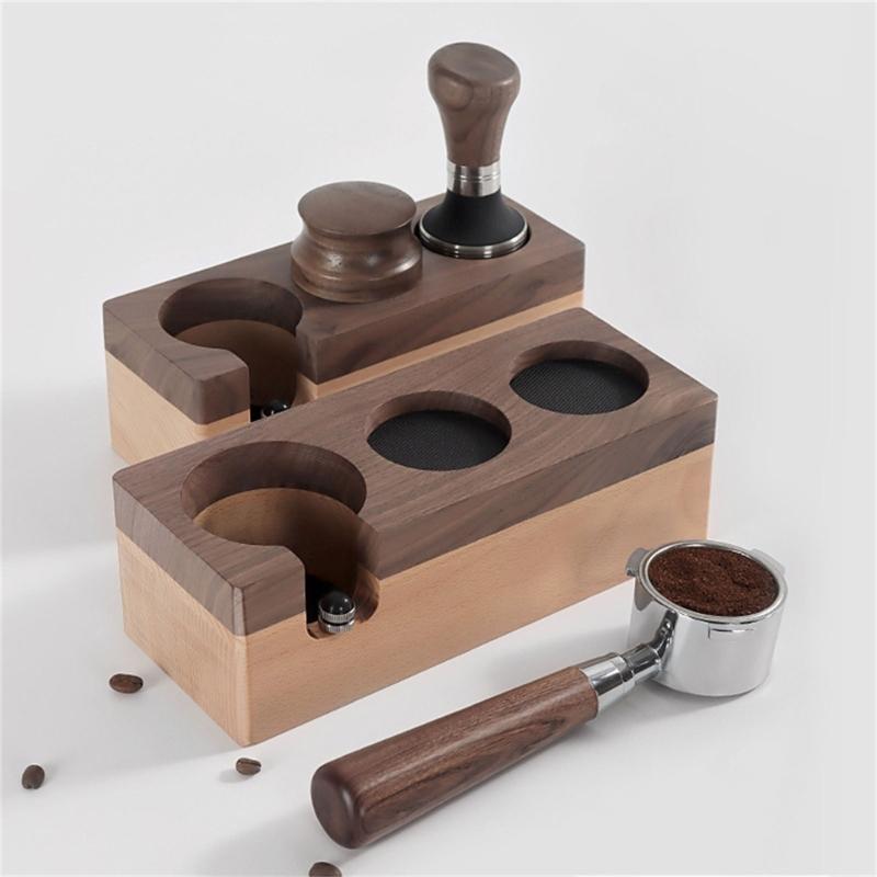 Coffee Tamper Holder Espresso Tamping Station Coffee Tools Rack Coffee Accessories Wood Materoal Gift for Coffee Lover