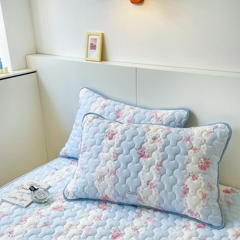 2 Stück Kissenbezug 48x74cm Kissenbezug Gesteppter Kissenbezug für Zuhause Bett Rechteckiger Kissenbezug Druck Kissenbezug funda almohada