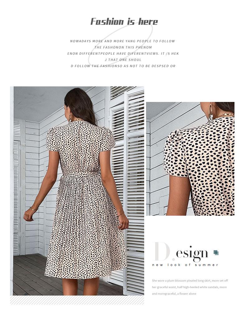 European and American V-neck Leopard Print Plus Size Summer Beach Dress