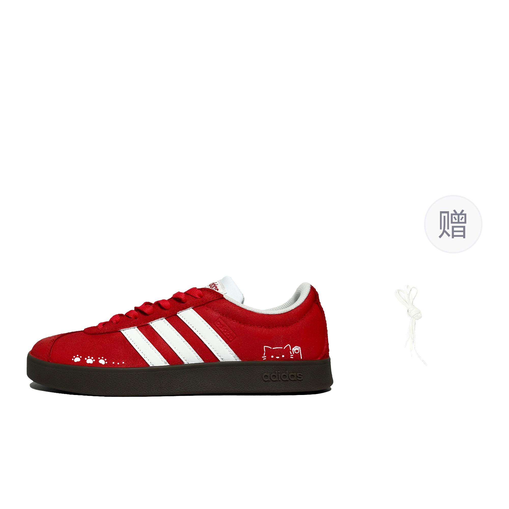 

Adidas VL COURT 2.0 Smoky Red Cat Paw Abrasion Resistant Abrasion Resistant Low top Skateboard Shoes Women s Scarlet JS3003(team1074-) 40