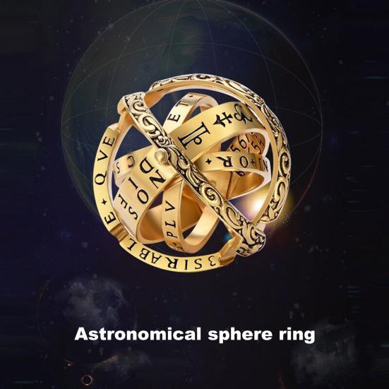 Fidget Ring And Necklace Titanium Steel Spinner Ring Decompression Toys Planet Shape Shockproof Manual Anti-Stress Finger Ring Unisex Anxiety Jewelry