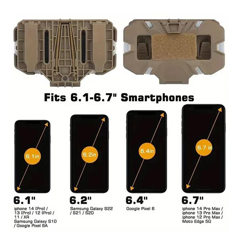 Taktisk Plåthållare Telefonfäste Väst Telefonhållare, Universellt Telefonbröstfäste För Skärmstorlek 4.7"-6.7"