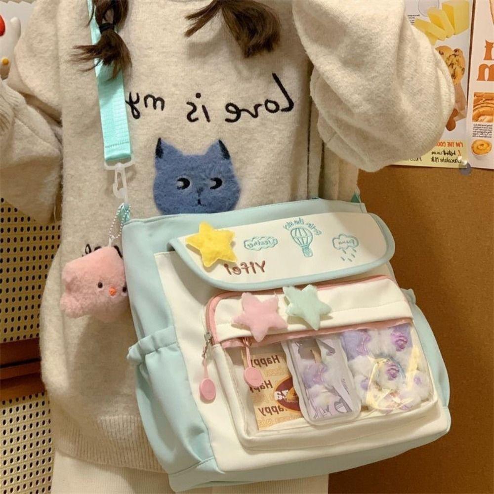 Sweet Shoulder Ita Bag Large Capacity Shoulder Bag Cartoon Y2K Anime Display Bag  Women Use