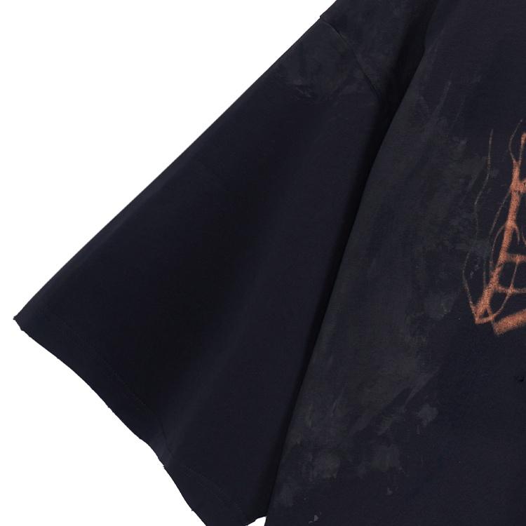 Balenciaga Heavy Metal T-shirt Large Fit 'Black Faded' Men's 744439TOVE11055