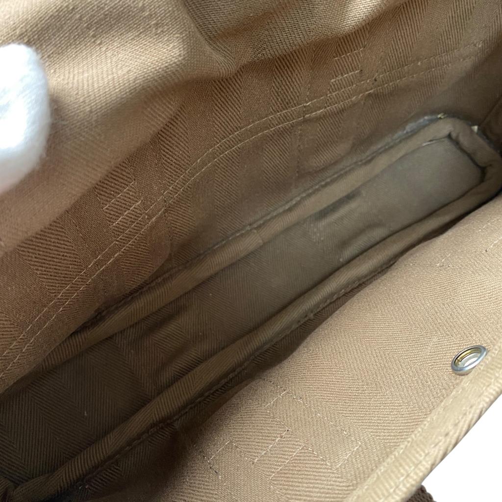 Used HERMESHandbag Brown canvas/leather Women