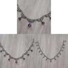 Geometric Purple Crystal Gothic Necklace For Halloween Cosplay Cosmetology