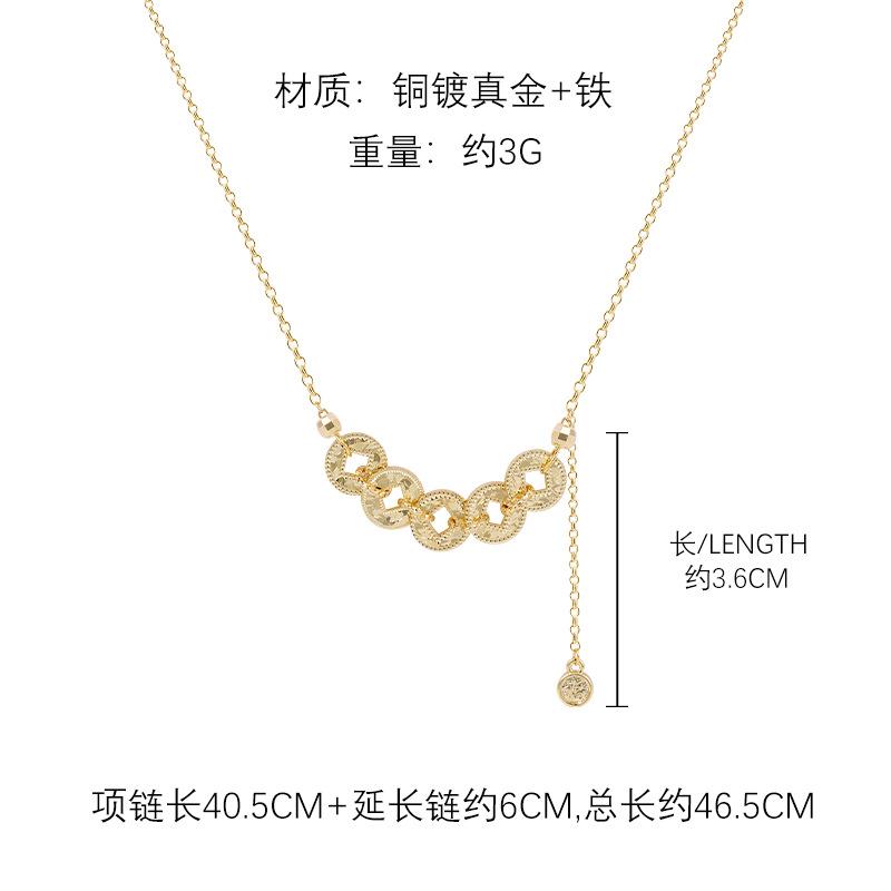 New Chinese super flash crushed ice ice five emperors coin necklace accessories autumn and winter sweater chain light luxury collarbone chain