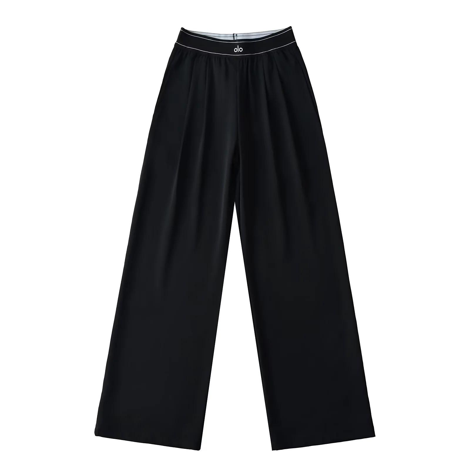 

Women s Quick-Dry High Waist Reflective Letter Straight Leg Sports Pants: Spring/Summer Casual, Loose & Versatile Fit Large чёрный