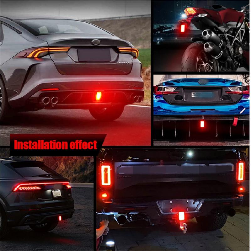 Red Rear Brake Light With 15 Leds For Racing Cars, Motorcycles And Automobiles