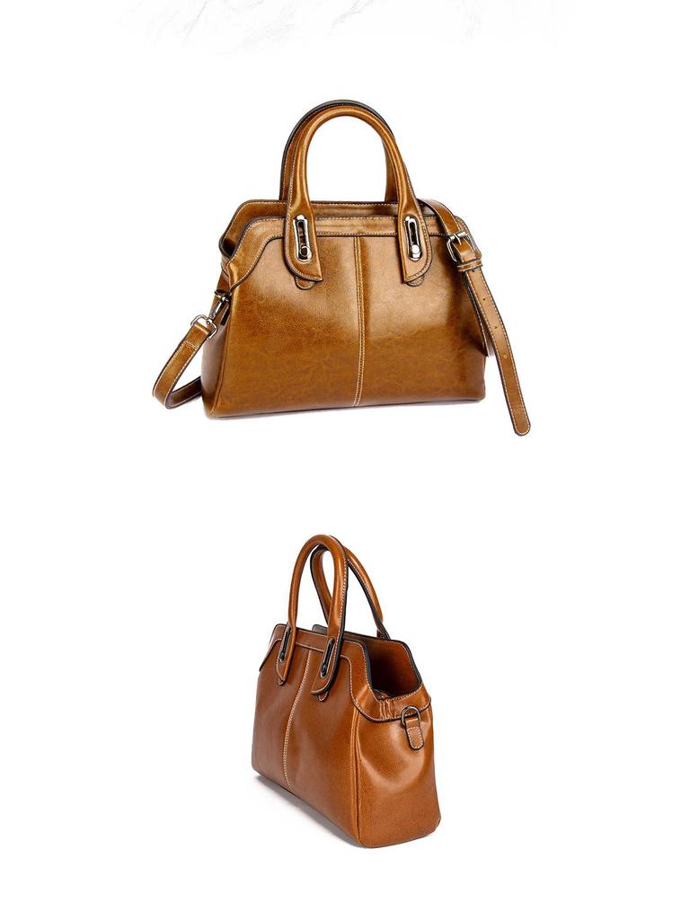 2024 Women's Genuine Leather Shoulder & Crossbody Handbag - Korean Style, Versatile Cowhide