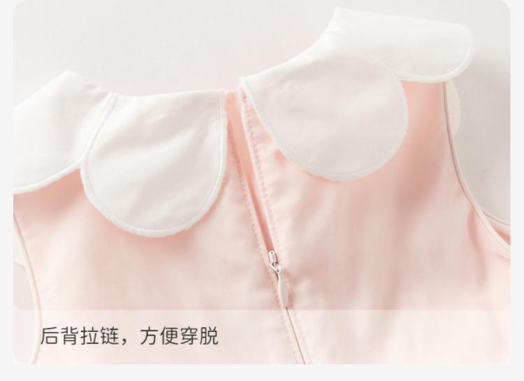 Davidella Girls' Sleeveless Dress Summer Dress New Children's Mesh Princess Dress Baby Dress