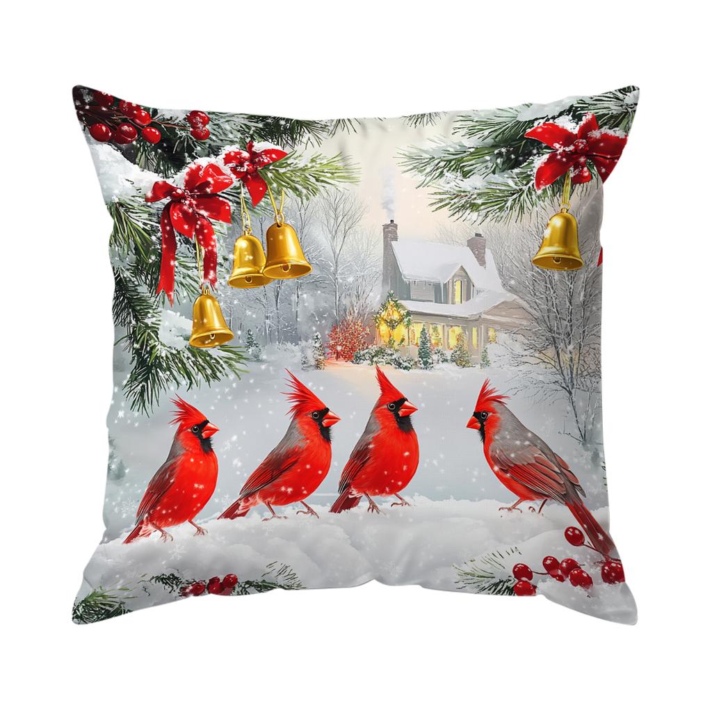 Christmas Red Bishop Pillowcase Bedroom Sofa Cushion Cover 100% Polyester Living Room Cushion Pillowcase Home Decor